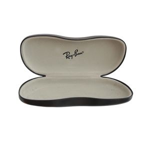 Authentic Ray Ban Optical Black Hard Clam Shell Sunglasses Leather Case
